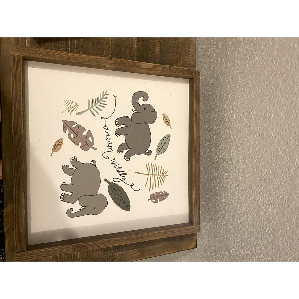 hobby lobby elephant square‎ wall art jungle wood dream wildly wall decoration
